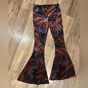 Free People ‘Float Away’ Velvet Butterfly Stretchy Flare Pants